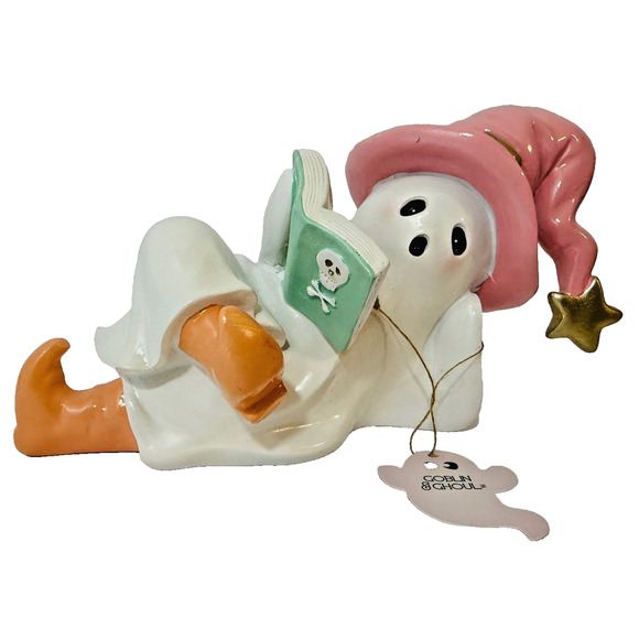 Goblin & Ghoul Ghost Reading Book Figurine – Halloween Viral Tiktok Decor Fall - Picture 1 of 5